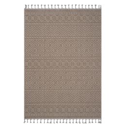 5X7 Mocha /Geometric Indoor/Outdoor Area Rug